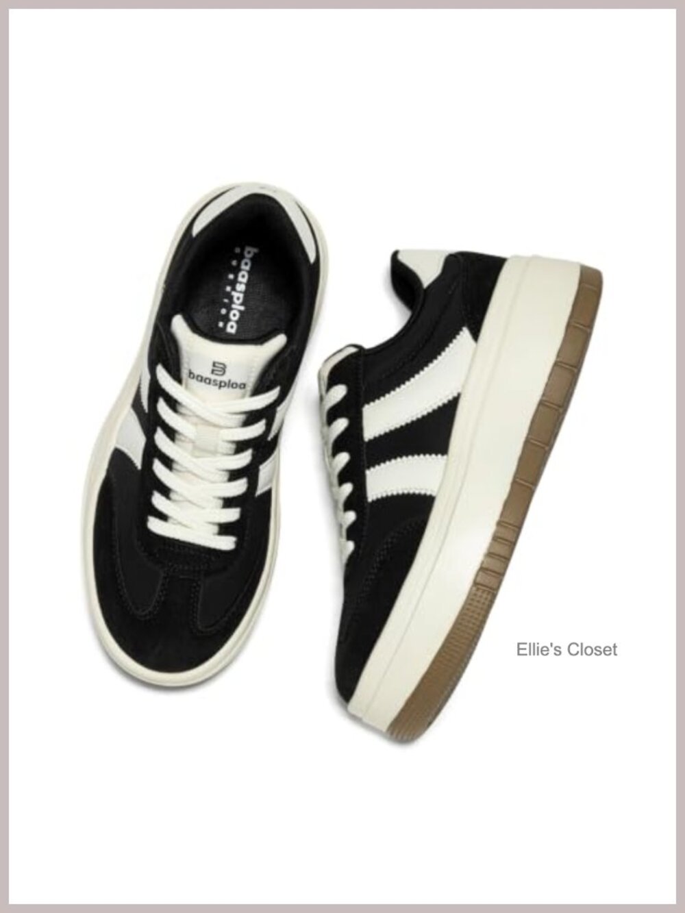 Women's Chunky Platform Fashion Sneakers Faux Leather Lightweight Lace-Up